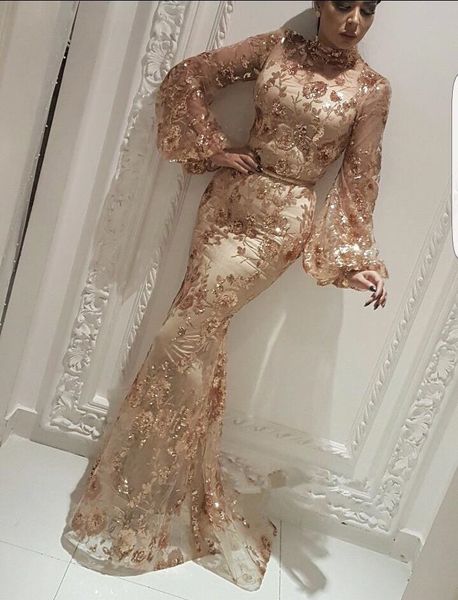 

2019 арабский высокой шеи кружева русалка вечерние платья с длинными рукавами ruched формальные длина пола платья выпускного вечера бальные, Black;red