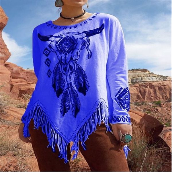 

women's bullhead round neck printed long sleeve t-shirt women's bullhead round neck printed long sleeve t-shirt, White