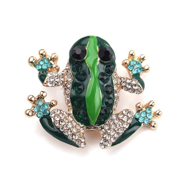 

trendy crystal frog brooch green color animal pins decoration clothes accessories wedding jewelry brooches for woman girl badges, Gray