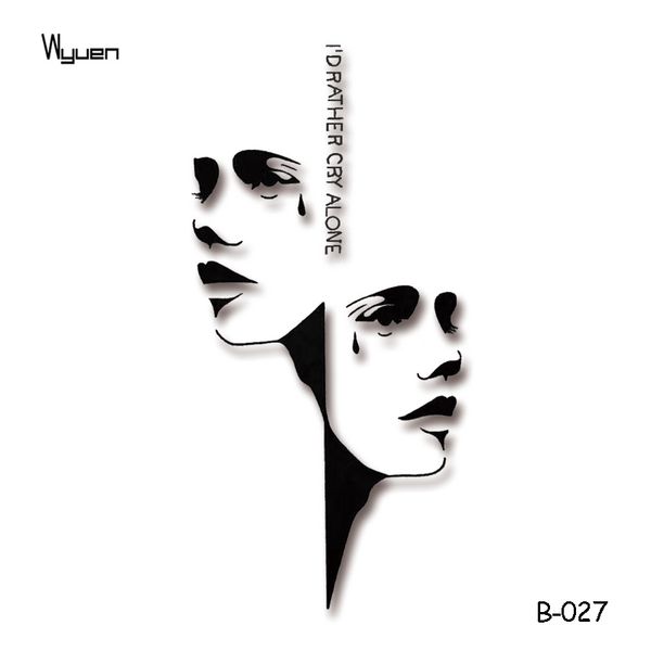 Acheter Wyuen Larmes Oeil Autocollants De Tatouage Temporaire Manches Solitaire Femme Homme Visage Faux Tatouages Pour Adultes Body Art Imperméable