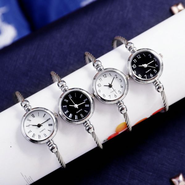 

luxury women's bracelets watches fashion silver bangle watch for ladies dress quartz clock female simple wrist watch, Slivery;brown