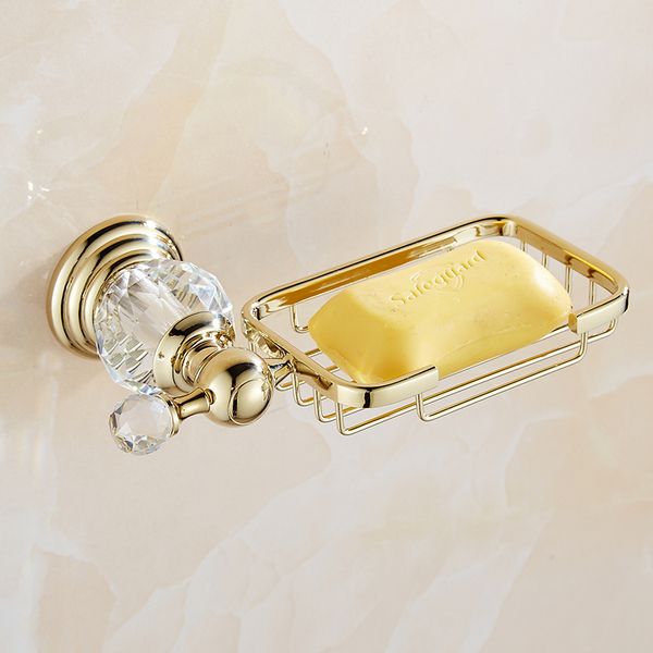 

золотой цвет кристалл латунь мыльницы европейский стиль мыльница украшения дома аксессуары для ванной комнаты