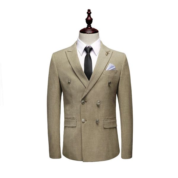 

new wedding british men's tight three-piece groom dresses, double-breasted quality leisure business suit (+ trousers + jacket), White;black