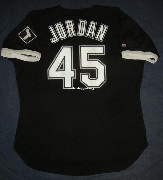 

retro michael #45 russell athletic chicago black jersey mens stitched baseball jerseys, Black;blue