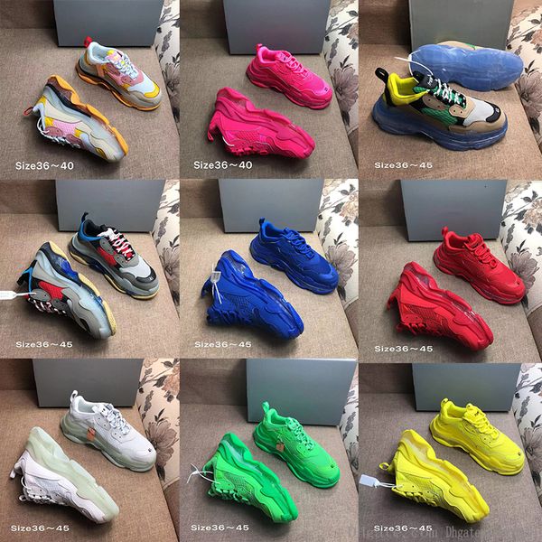 

designer brand triple s clear bubble midsole casual shoes multicolor combination shoes mens womens fashion sneakers size 36-45