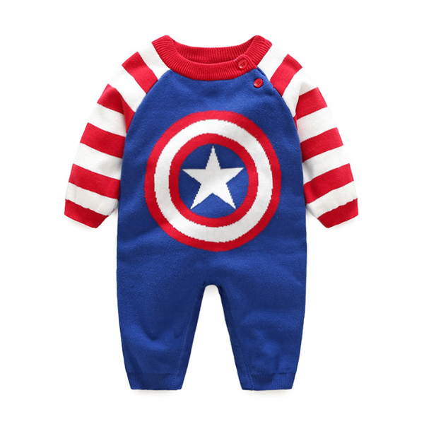 

cartoon sweater toddler boys knitting lovely baby bodysuit baby anime onesies, Blue