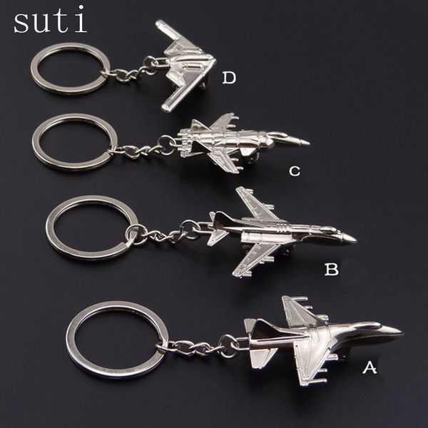 

creative keychain metal naval fighter aircraft model aviation gifts key ring model key chain air plane aircrafe keyring, Silver