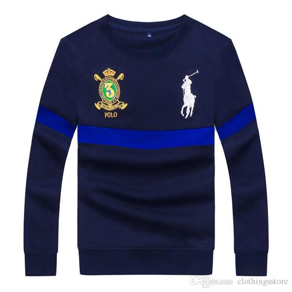 

ralph lauren мужская толстовка роскошная hoodie высокого качества корона поло с длинным рукавом свитера хлопка pony вышитые толстовка продаж, White;black