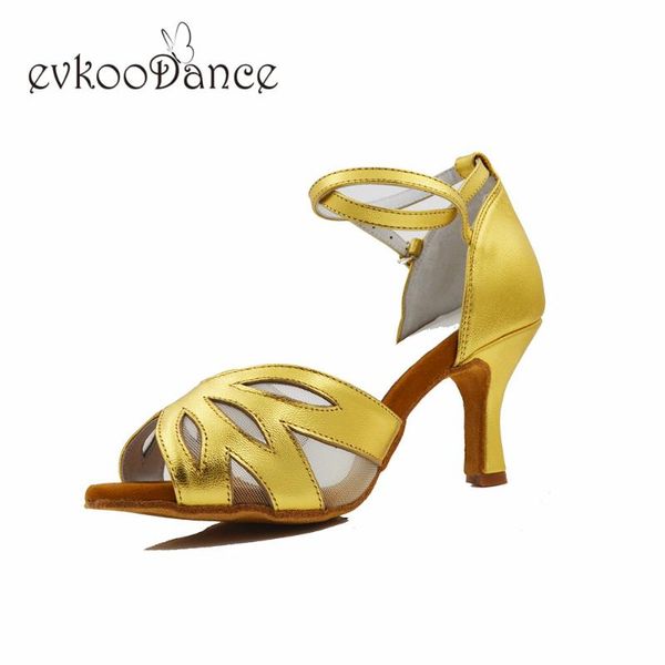 

heel height 7cm dance shoes latin salsa for women size us4-12 zapatos de baile golden pu professional nl349