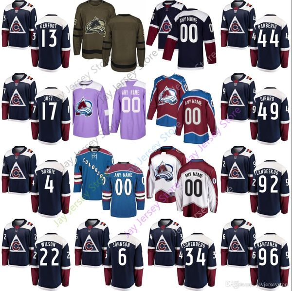 

2019 Colorado Avalanche Jersey Mikko Rantanen Tyson Barrie Carl Soderberg Kerfoot Colin Wilson Samuel Girard Tyson Jost MacKinnon Landesko