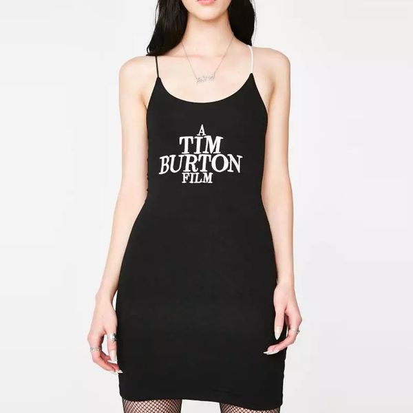 

summer american and european women spaghetti strap sheath mini dress front letter embroidery skinny women mini dress, Black;gray