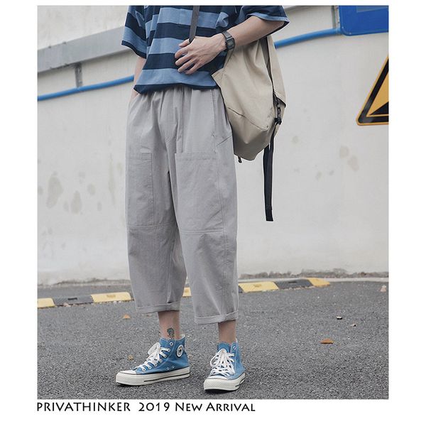 

casual pant 2019 mens sweatpants summer streetwear new fashion loose pants elasticity joggers trousers, Black