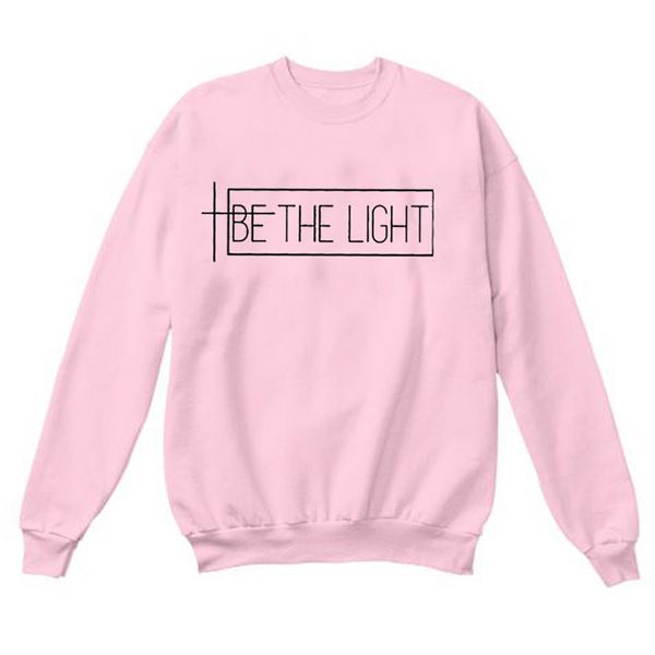 

be the light sweatshirt women graphic tumblr hipster pullover hoodies casual autumn winther long sleeve christian sweatshirts, Black