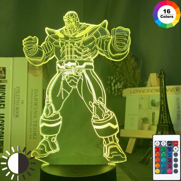 

3d lamp marvel thanos figure nightlight home decoration atmosphere rgb color changing battery usb led night light christmas gift