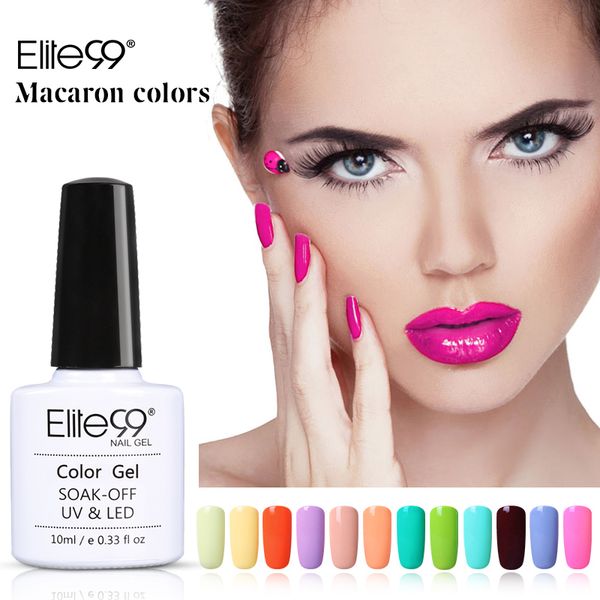 

elite99 macaron colors gel nail polish new uv led manicure lacquer soak off pure color nail gel polish, Red;pink