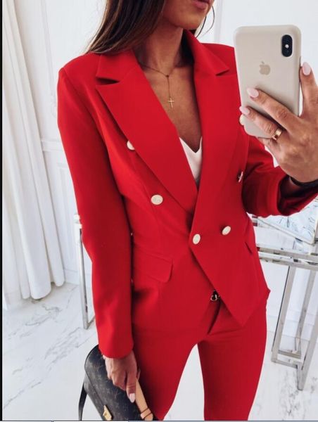

s to xxxl red outerwear workwear feminino cardigan work office blazers new fashion women blazers buttons ol business suits outfit top, White;black