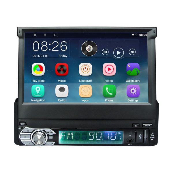 Ezonetrônica RM - CT0008 7 polegadas 1 DIN Retrátil Tela Android 6.0 Car Leitor Car DVD