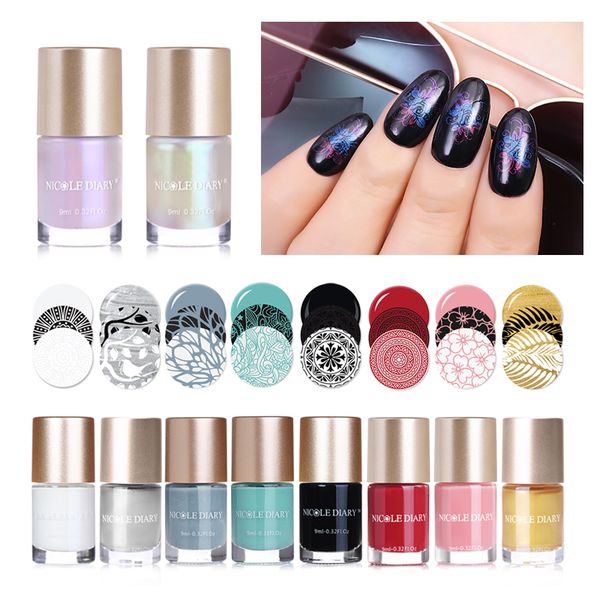 

nicole diary 9ml nail stamping polish shell pearl nail art lacquer varnish shell series polish thinner peel off latex