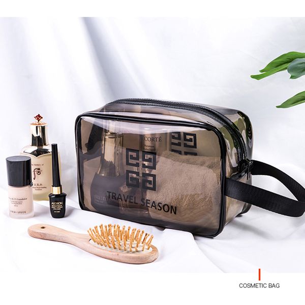 

3pcs/set pvc transparent cosmetic handbag simple visible female large capacity waterproof portable bath travel storage shopping