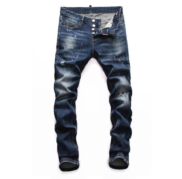 

мужские джинсы робин стиль брюки английский газета ситца высокая упругие повседневный демин брюки для продаж # t08, Blue