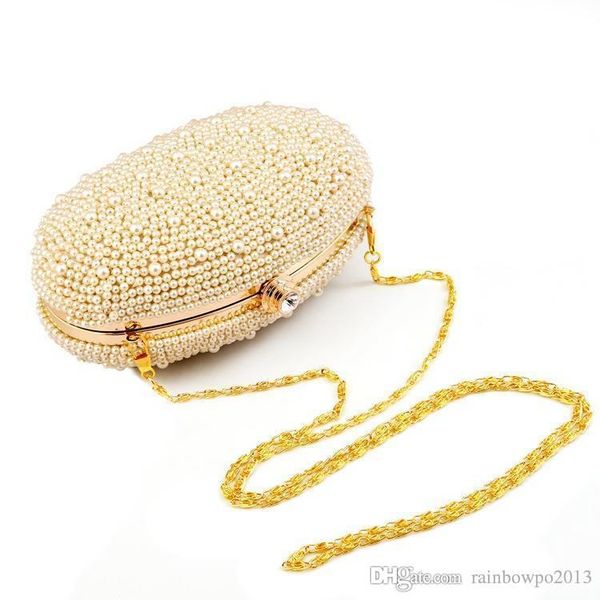 

factory sales brand exclusive handbag fashionpersonality oval dinner dress collocation pearl bag brand new pearl diamond party handbags