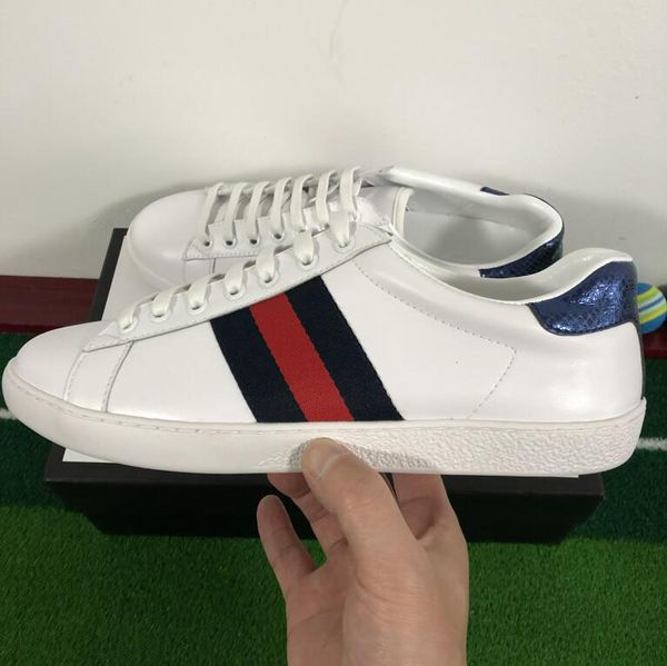 

Лучшее качество мужские женские люксовый бренд дизайнер обуви туз синий красный синий полосатый натуральная кожа кроссовки повседневная обувь белый черный размер 35-46