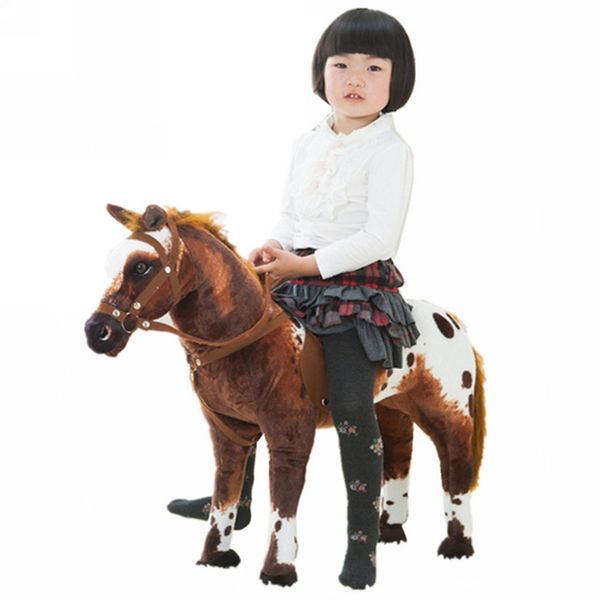 Dorimytrader 82 cm x 62 cm gigante morbido peluche simulazione animale cavallo da guerra peluche realistico giro cavallo cavallo peluche regalo per bambini