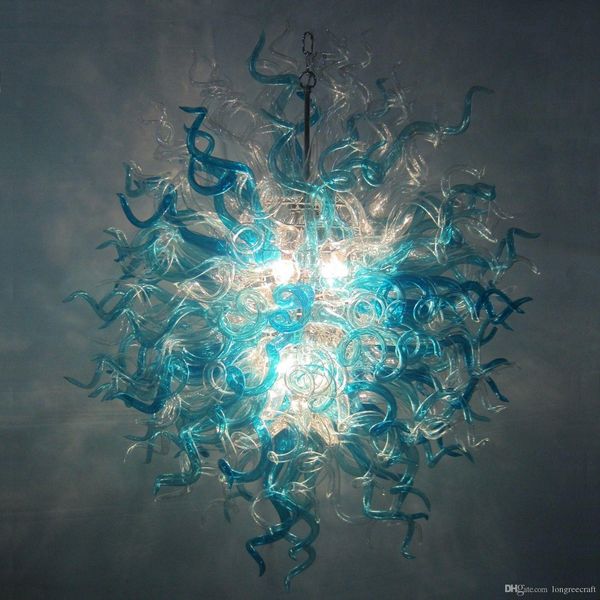 

fantacy turquoise aqua and clear hand blown glass chandelier crystal chandelier for living room bar dining room restaurant