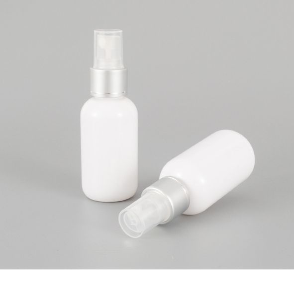 venda por atacado novo 50ml branco frasco de spray 50g de alta qualidade animal de estimação recarregável atomizador cosmético