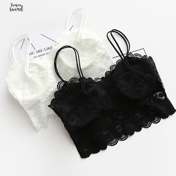 

women tank for chest padded vest women wearing fitness underwear lace bralette crop tank ladies, White