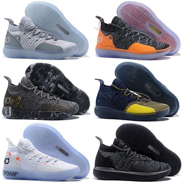

new kevin durant 11 xi twilight black gold splatter basketball shoes for kd11 men trainers kd 11s sports sneakers size7-12