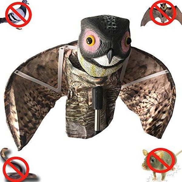 Pragas Control Birds 44in Fake Owl Porão Owl estátua Repelente de pássaro à prova d'água Ferramenta de pano simulada pendurado no céu Praga para o jardim protetor de jardim protetor