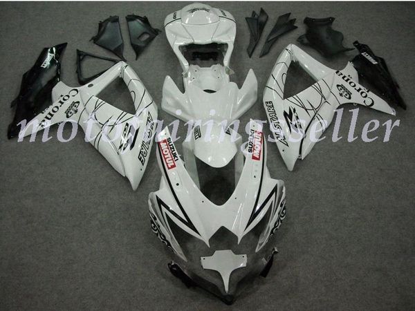 

new abs plastic fairings kit fit for suzuki gsxr600 gsxr750 gsx-r600 r750 k8 2008 2009 2010 injection mold black white good 888