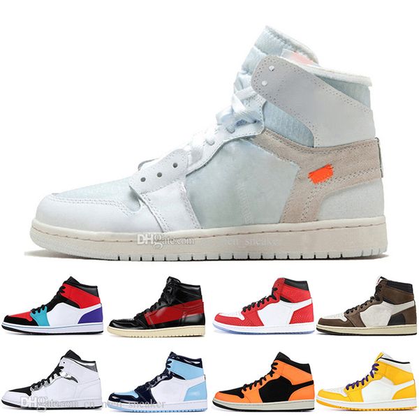 

1 high og travis scotts basketball shoes shattered backboard unc 1s 3 mens homage to home royal blue sport designer sneakers trainers, White;red