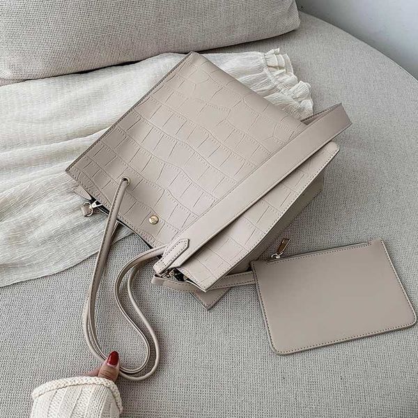 

2 pcs/set stone pattern small pu leather crossbody bags for women 2020 tend shoulder handbags female travel totes