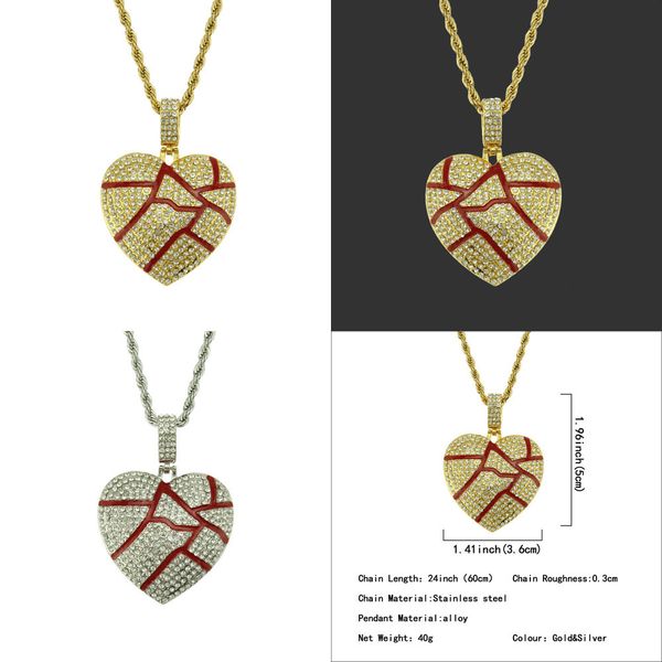 

hip-hop love pendeloque cut real the necklace gold necklace men crystal necklaces fine necklace gold pendant jewelry necklaces, Silver