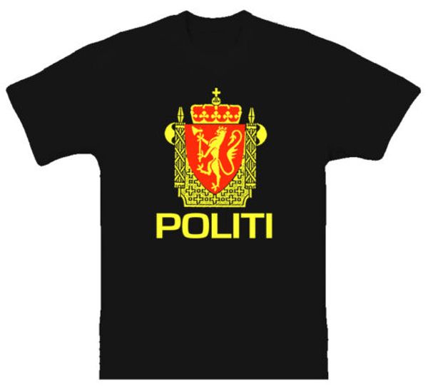 

logo norway politi norwegian cool black t shirt2019 new fashion summer new design cotton male tee shirt designing, White;black