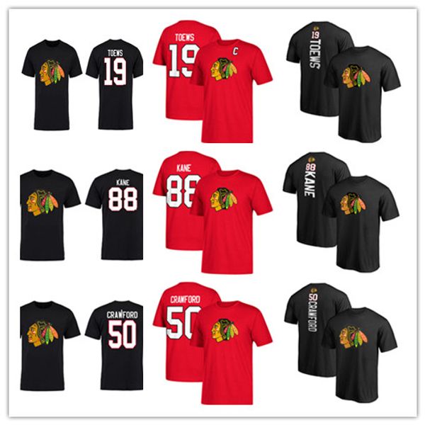 

#19 jonathan toews #88 patrick #50 crawford men's chicago blackhawks t-shirts designer hockey jerseys fans tees outwear printed logos, Black