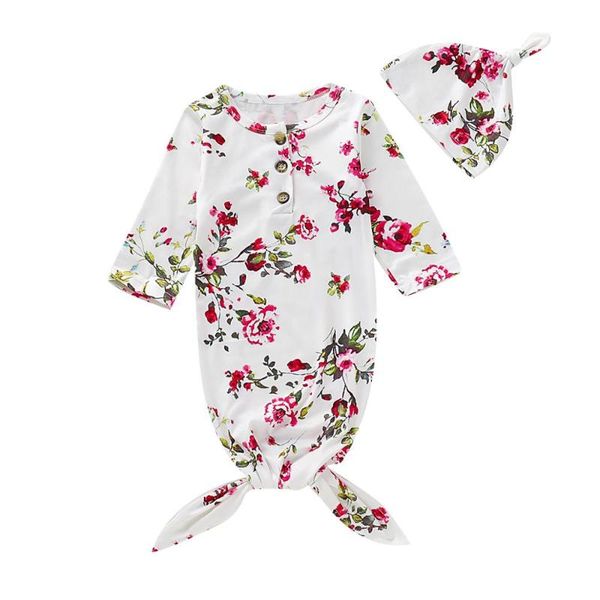 

print flower baby sleeping bag newborn baby cotton swaddle wrap blanket sleeping bag headband casual sleepwear