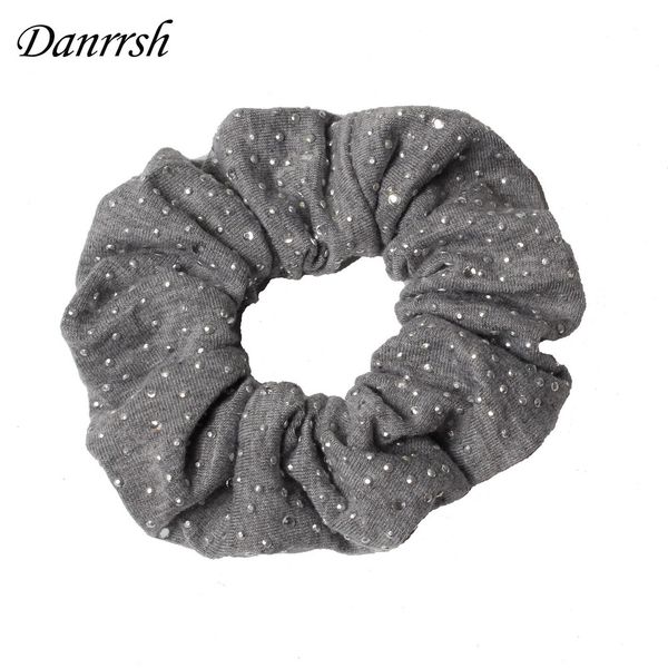 

large shiny stone fabric hair scrunchie elastic hair band for ponytail holder girls handmade ties women accessories