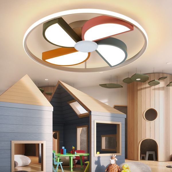 Moderna plafoniera a led per bambini baby room luci rotonde a mulino a vento per la camera dei bambini camera da letto ragazzi ragazze illuminazione lampada da soffitto domestica