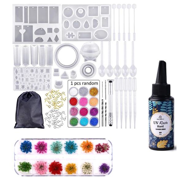 

dropshipping 83pcs силикон изложница и diy кристалл эпоксидной набор инструментов с дрелью и сумка подвесок mold быстрой перевозки груз, Black