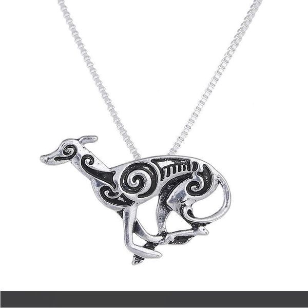 

statement bijoux running greyhound necklace hound galgo dog silver pendant fashion long necklace charm choker halloween gift