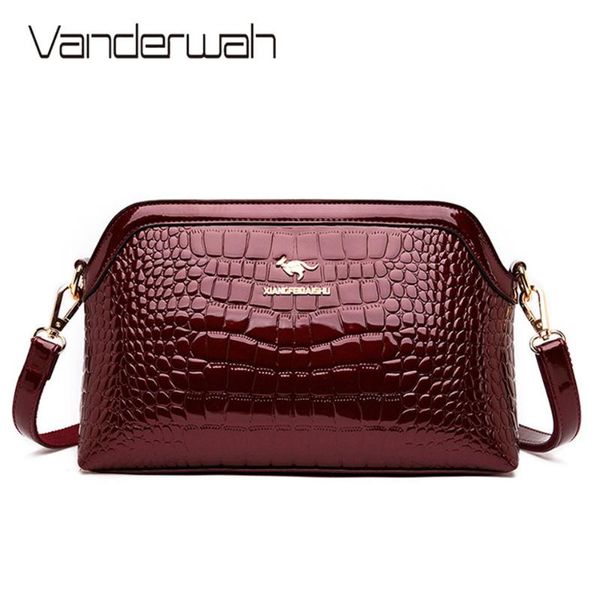 

crocodile pattern leather crossbody bags for women shoulder bag handbags shell messenger bag party clutch bolsas