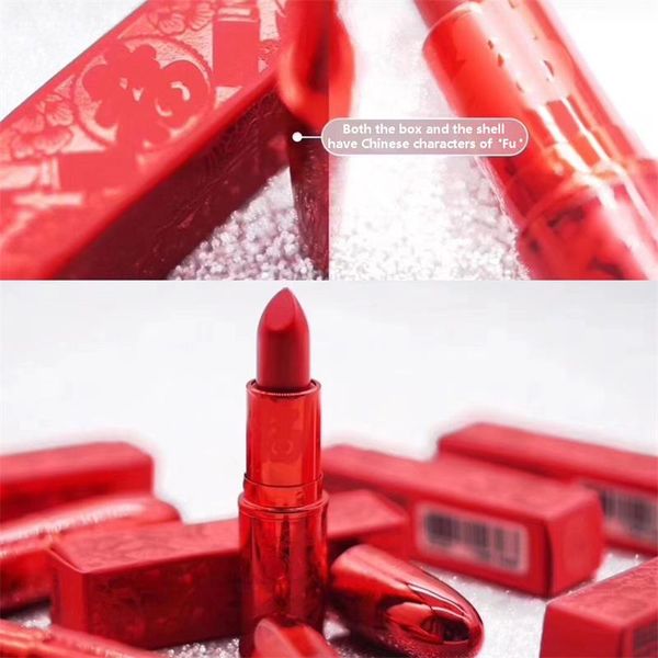 

5color Brand lucky red matte lipstick New Spring Festival lipstick lucky in love/lotus light/russian red/ruby woo/lady danger 120pcs