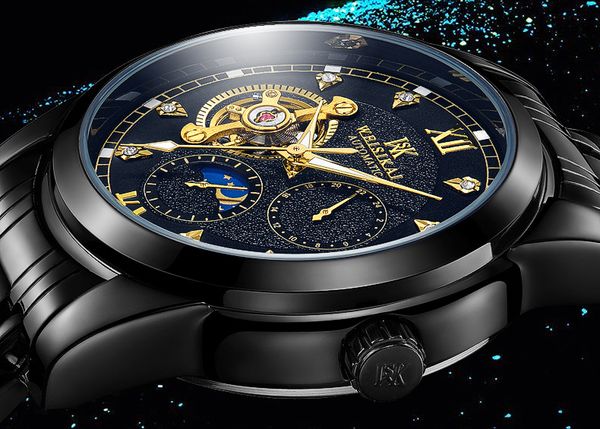 

stainless steel men luminous mechanical automatic wrist watches fashion casual waterproof male clock, Slivery;brown