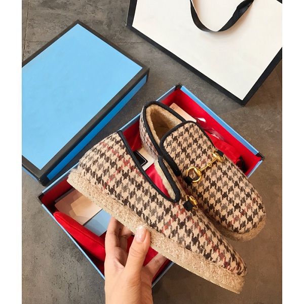 

luxury wool loafer design cotton shoes indoor and outdoor wool casual shoes autumn and winter warm lovers shoes non-slip soft sole loafers, Black