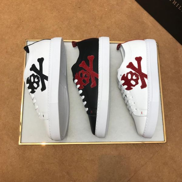 

new luxury men's casual sports basketball shoes fashion brand men's shoes platform bold innovation use skull pattern xdred, Black