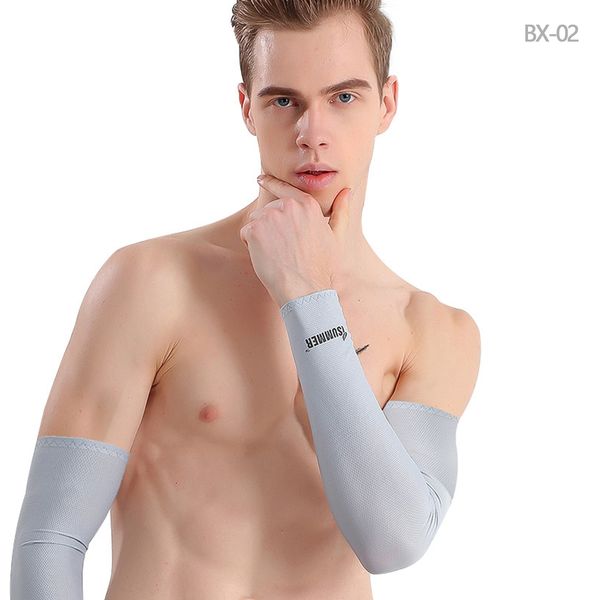 

ultralight ice fabric arm sleeves breathable summer sports uv protection outdoor running cycling basketball sunscreen bands, Black