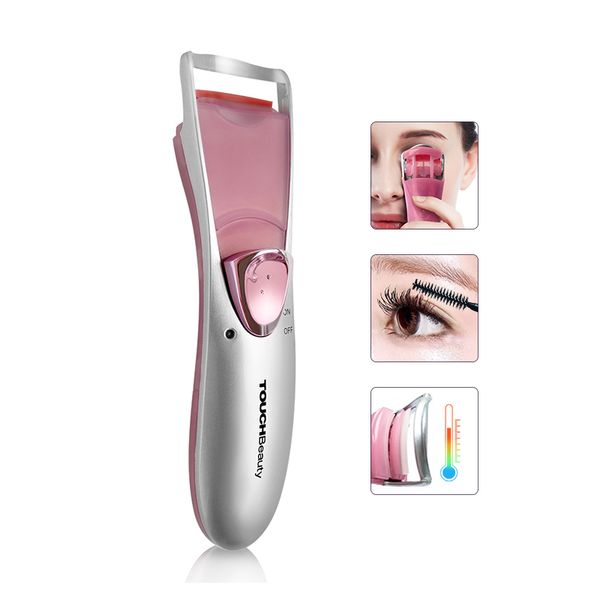 

touchbeauty heating eyelash curler with double silicone pad curly tool making long eyelashes (upgraded version) tb-y